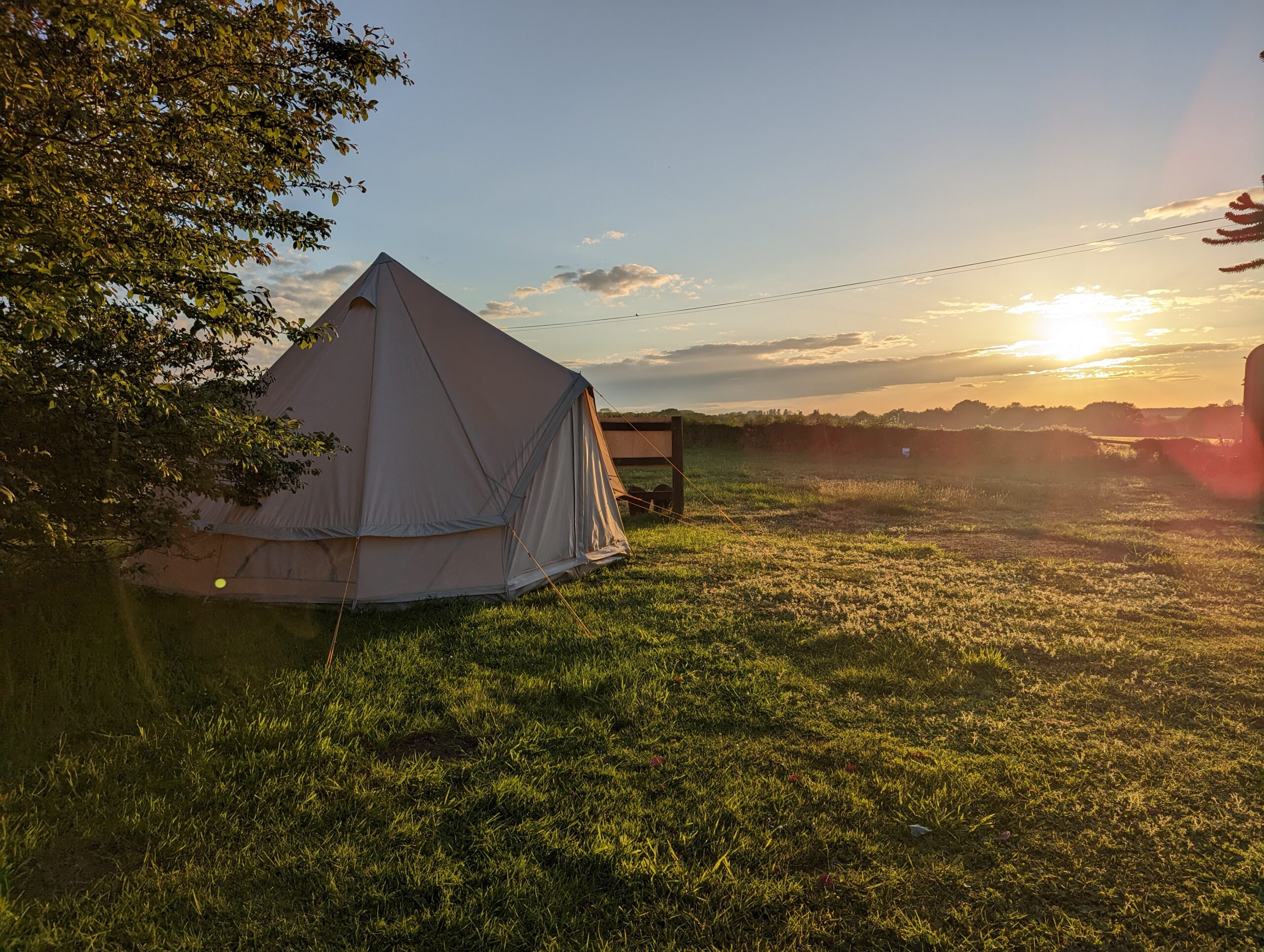 Bell tent, Hillside Farm Camping, Suffolk